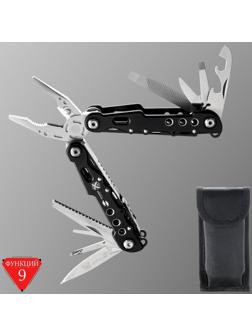 Мультитул Stinger с нейлоновым чехлом, 9 функций, сталь, алюминий, чёрный