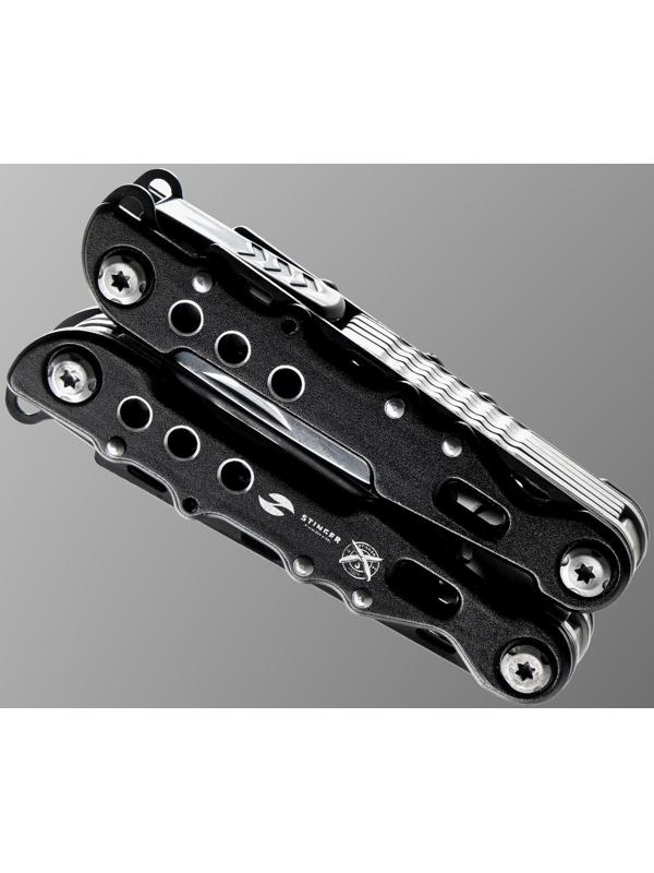 Мультитул Stinger с нейлоновым чехлом, 9 функций, сталь, алюминий, чёрный