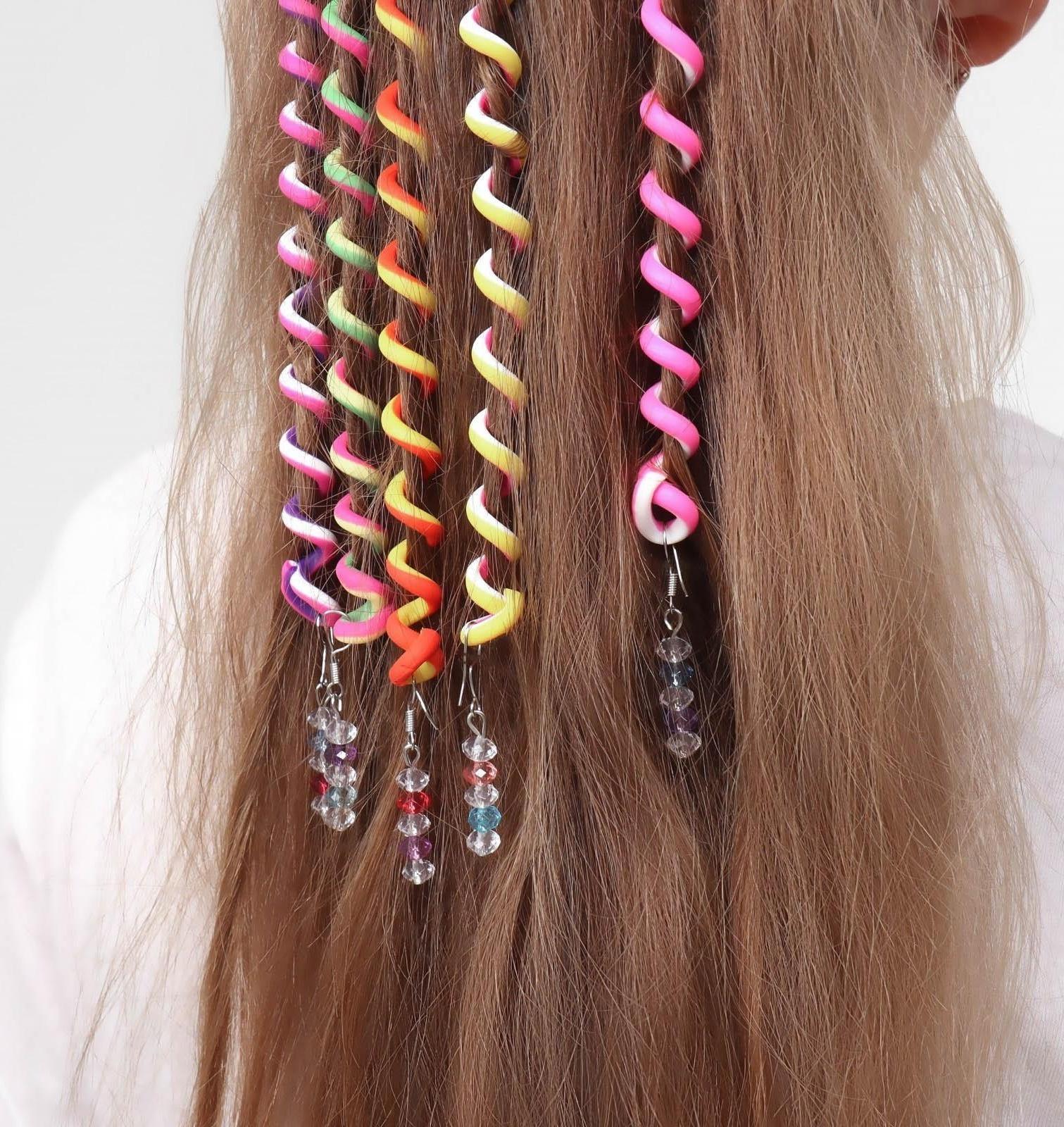 Декор для волос, спираль 1 шт, 25 см, цвет МИКС