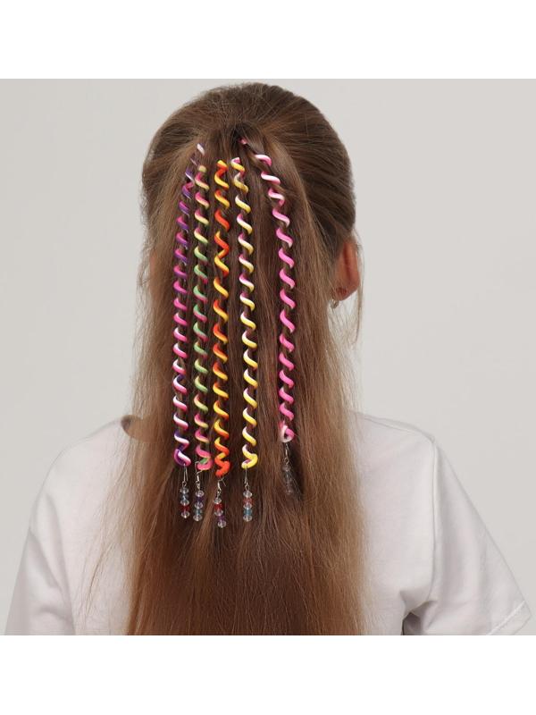 Декор для волос, спираль 1 шт, 25 см, цвет МИКС