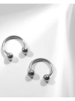 Циркуляр в бровь (пирсинг), шар, d= 8мм, пара, цвет серебро