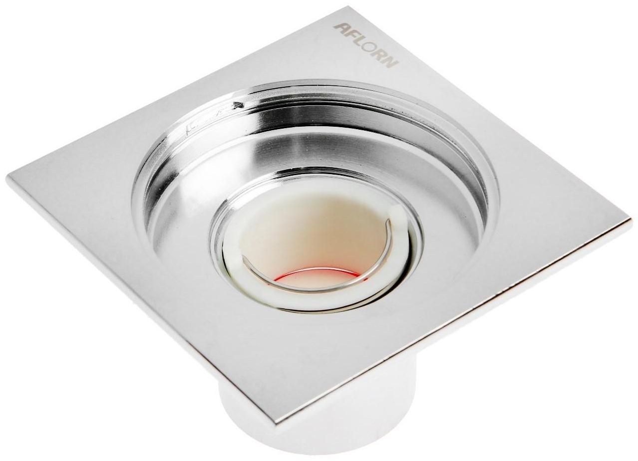 Трап AFLORN AF10510-10, d=50 мм, вертикальный, 100х100 мм, латунь, хром