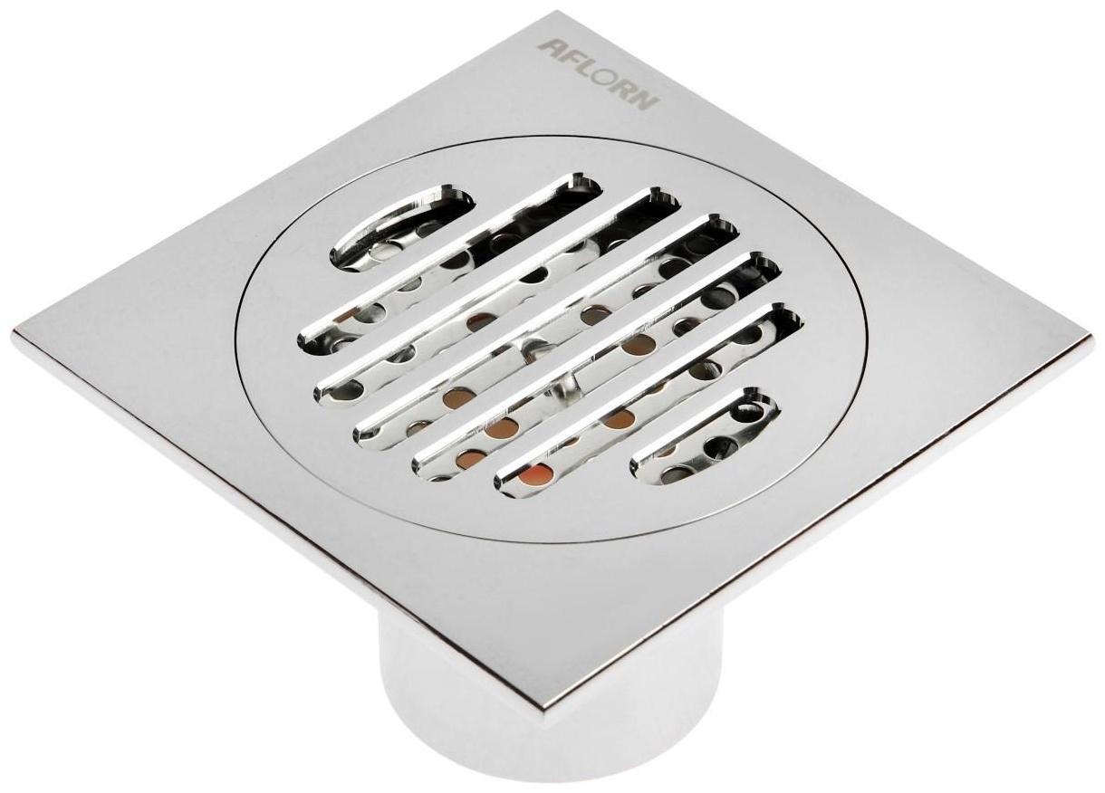 Трап AFLORN AF10510-10, d=50 мм, вертикальный, 100х100 мм, латунь, хром