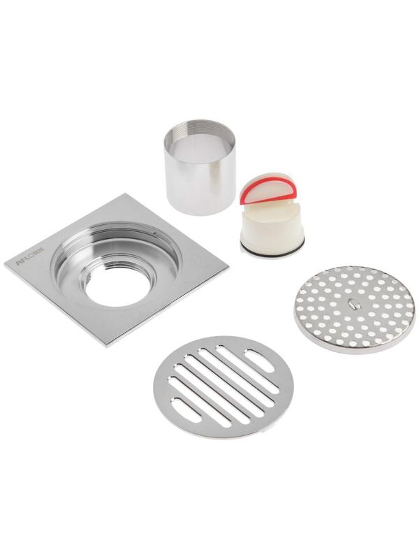 Трап AFLORN AF10510-10, d=50 мм, вертикальный, 100х100 мм, латунь, хром