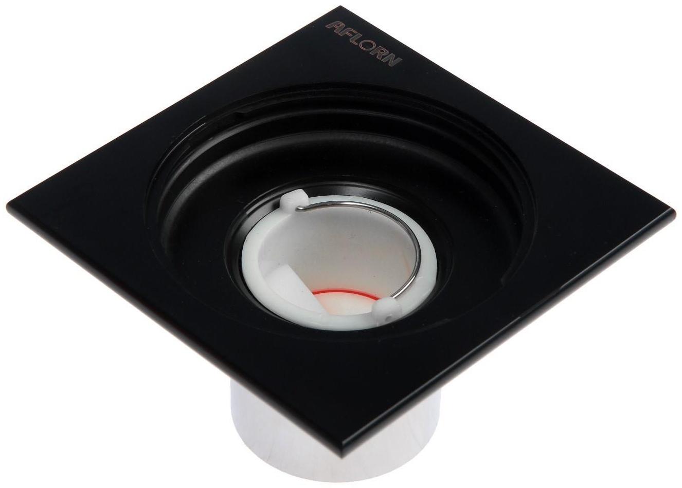 Трап AFLORN AF10510F-10, d=50 мм, вертикальный, 100х100 мм, латунь, черный