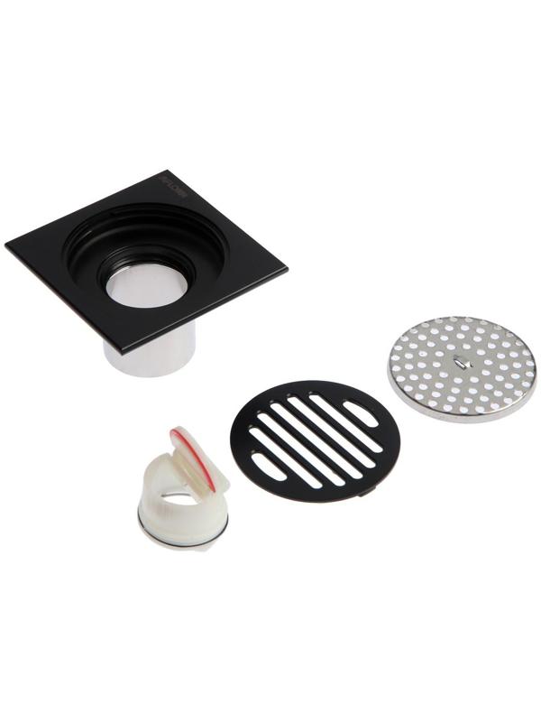 Трап AFLORN AF10510F-10, d=50 мм, вертикальный, 100х100 мм, латунь, черный