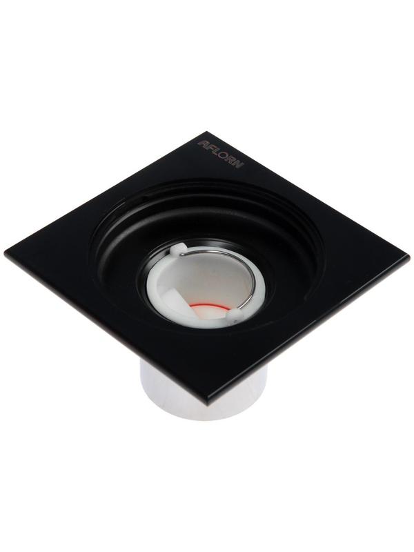 Трап AFLORN AF10510F-10, d=50 мм, вертикальный, 100х100 мм, латунь, черный