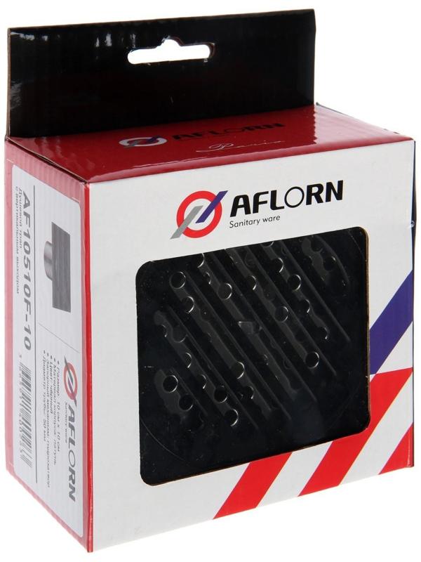 Трап AFLORN AF10510F-10, d=50 мм, вертикальный, 100х100 мм, латунь, черный