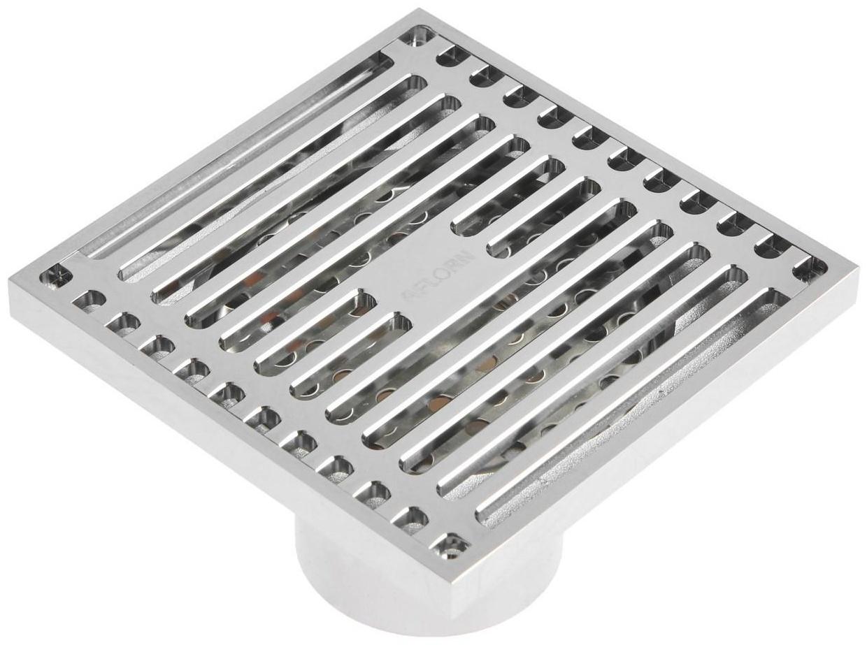 Трап AFLORN AF10610-10, d=50 мм, вертикальный, 100х100 мм, латунь, хром