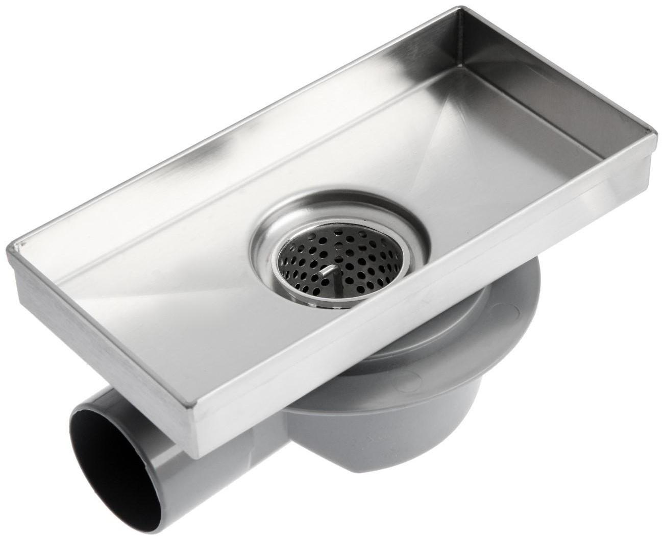 Трап AFLORN AF20410-20,d=50 мм,горизонтальный,c флaнцeм своб.вращ.360°,100х200мм,нерж.сталь