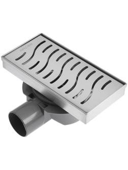 Трап AFLORN AF20410-20,d=50 мм,горизонтальный,c флaнцeм своб.вращ.360°,100х200мм,нерж.сталь