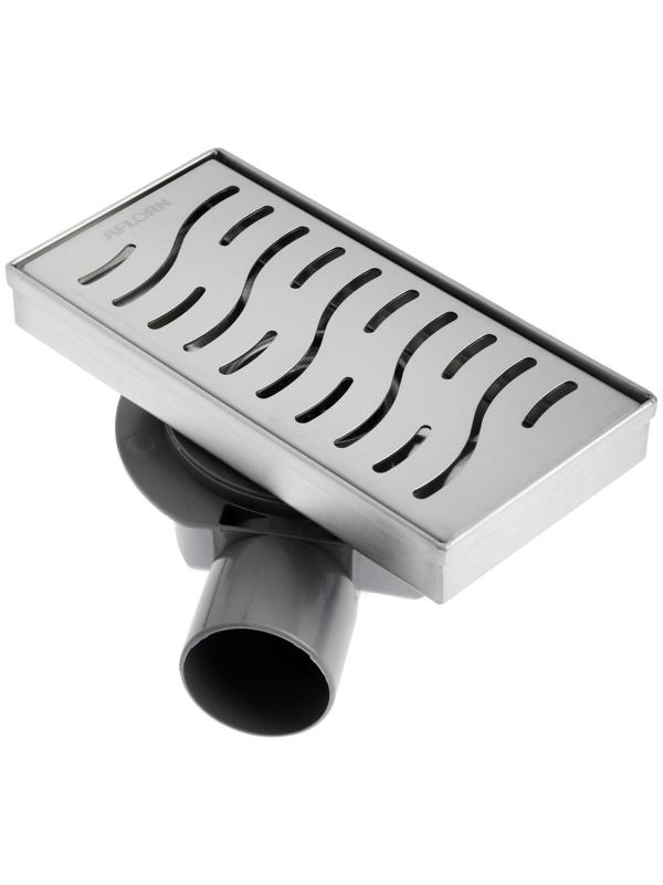 Трап AFLORN AF20410-20,d=50 мм,горизонтальный,c флaнцeм своб.вращ.360°,100х200мм,нерж.сталь