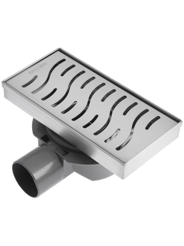 Трап AFLORN AF20410-20,d=50 мм,горизонтальный,c флaнцeм своб.вращ.360°,100х200мм,нерж.сталь