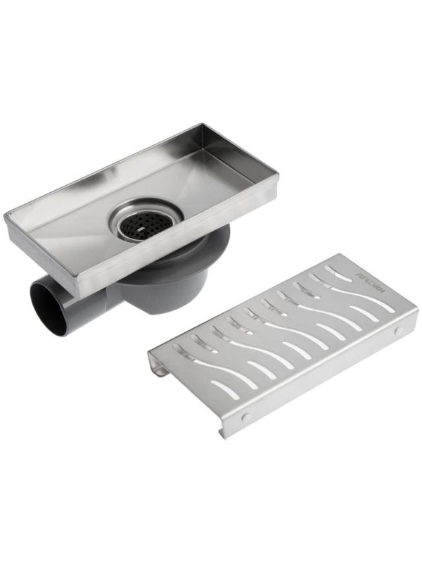 Трап AFLORN AF20410-20,d=50 мм,горизонтальный,c флaнцeм своб.вращ.360°,100х200мм,нерж.сталь