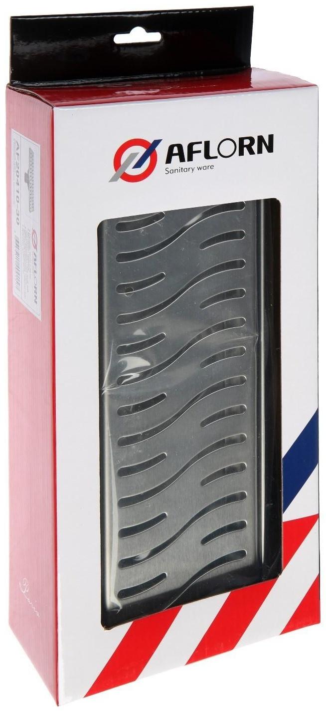 Трап AFLORN AF20410-30,d=50 мм,горизонтальный,c флaнцeм своб.вращ.360°,100х300мм,нерж.сталь