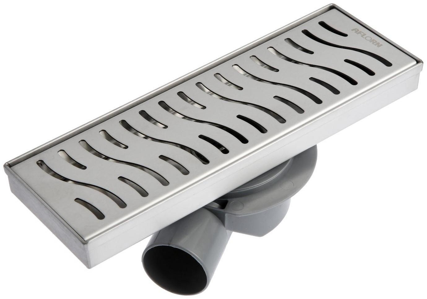 Трап AFLORN AF20410-30,d=50 мм,горизонтальный,c флaнцeм своб.вращ.360°,100х300мм,нерж.сталь