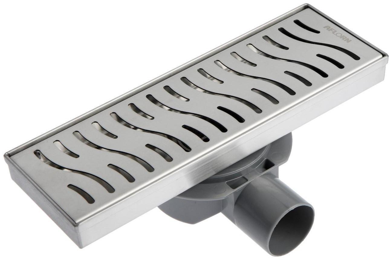 Трап AFLORN AF20410-30,d=50 мм,горизонтальный,c флaнцeм своб.вращ.360°,100х300мм,нерж.сталь