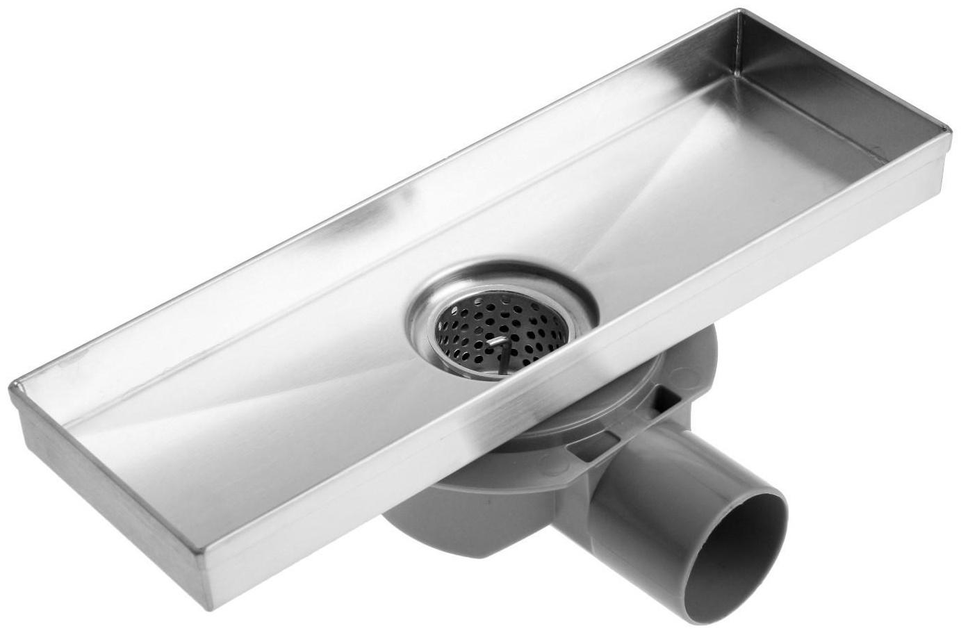 Трап AFLORN AF20410-30,d=50 мм,горизонтальный,c флaнцeм своб.вращ.360°,100х300мм,нерж.сталь