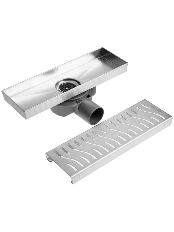 Трап AFLORN AF20410-30,d=50 мм,горизонтальный,c флaнцeм своб.вращ.360°,100х300мм,нерж.сталь