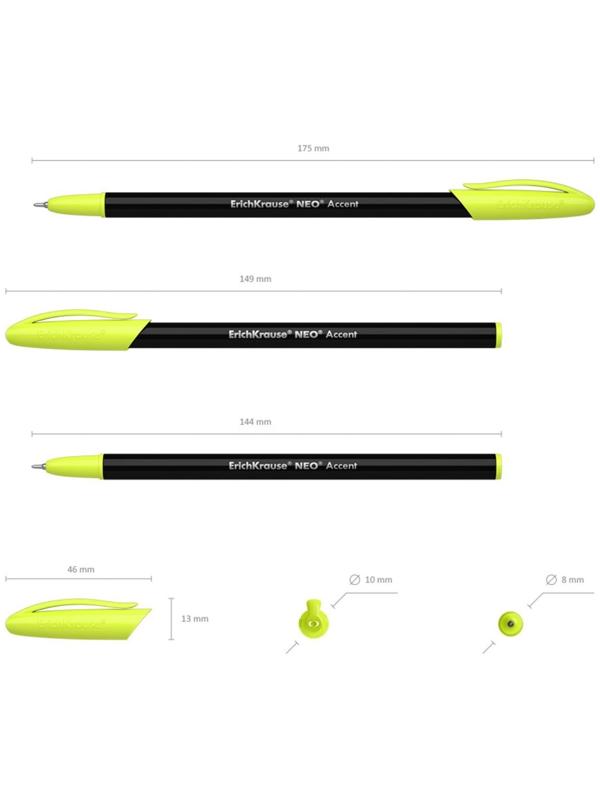 Ручка шариковая ErichKrause Neo Accent, игольчатый узел 0.7 мм, чернила синие, длина письма 1000 метров, цена указана за 1 штуку, микс