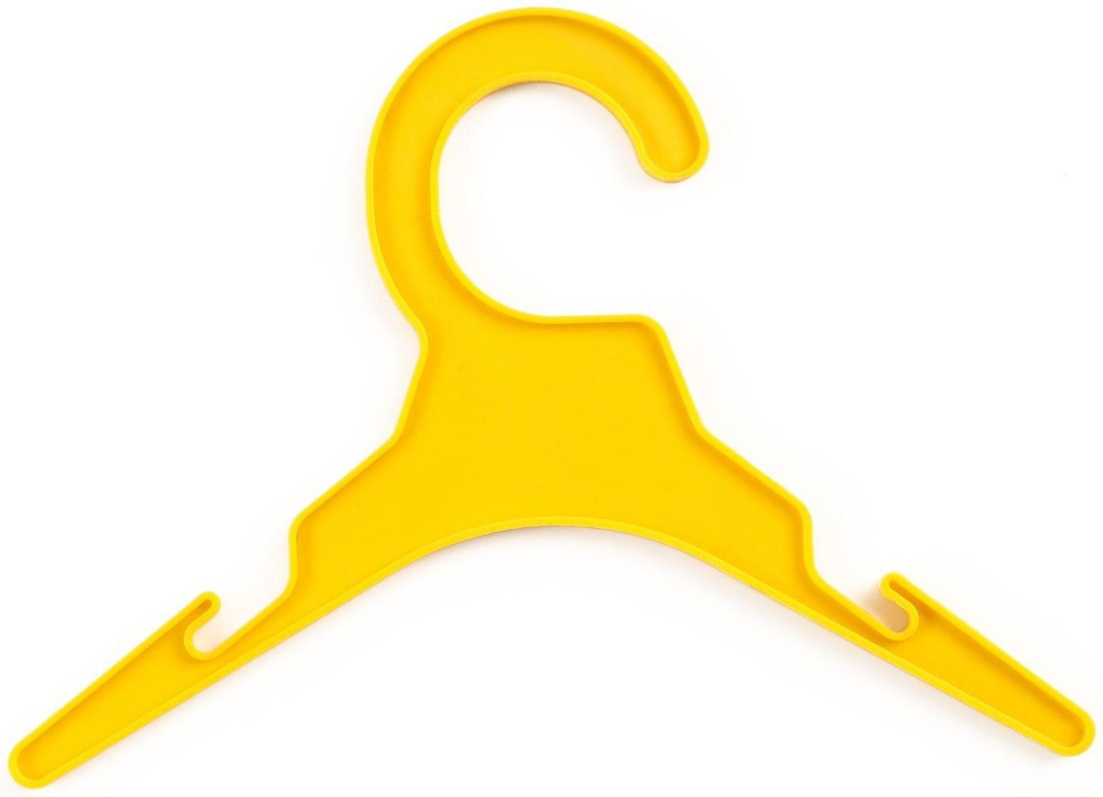 Вешалка для  одежды, 19 х 14 х 0,4 см, желтая