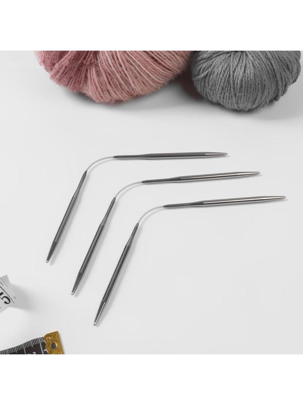Спицы для вязания, чулочные, гибкие, d = 4,5 мм, 21 см, 3 шт