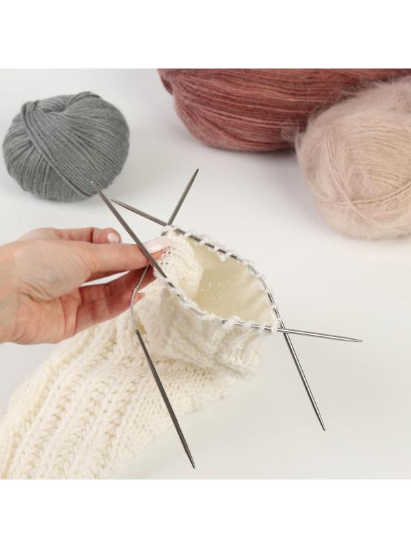 Спицы для вязания, чулочные, гибкие, d = 4,5 мм, 21 см, 3 шт