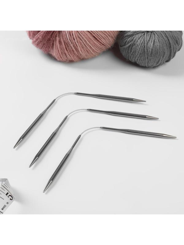 Спицы для вязания, чулочные, гибкие, d = 5 мм, 21 см, 3 шт