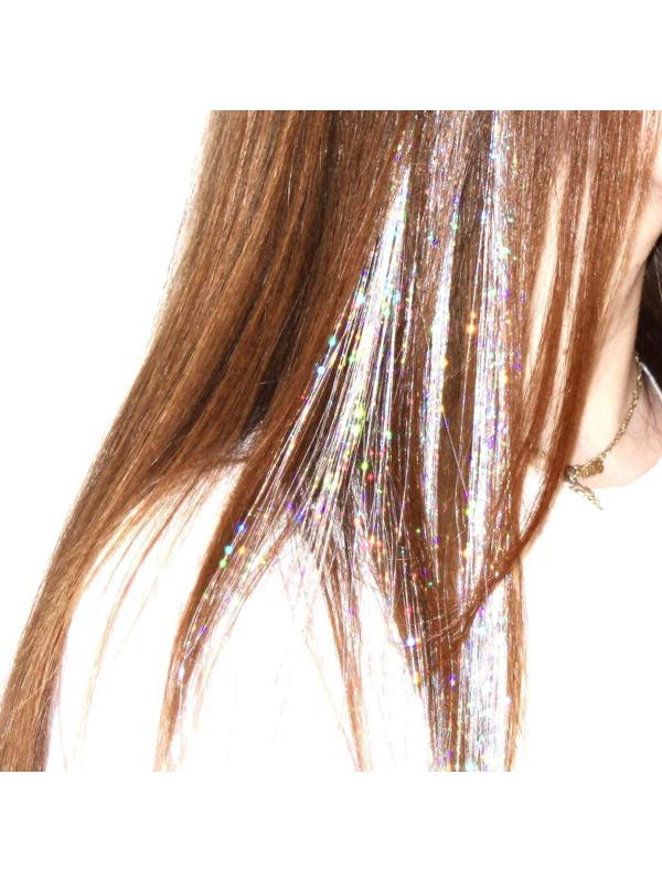Нити для волос, блестящие, 90 см, цвет МИКС