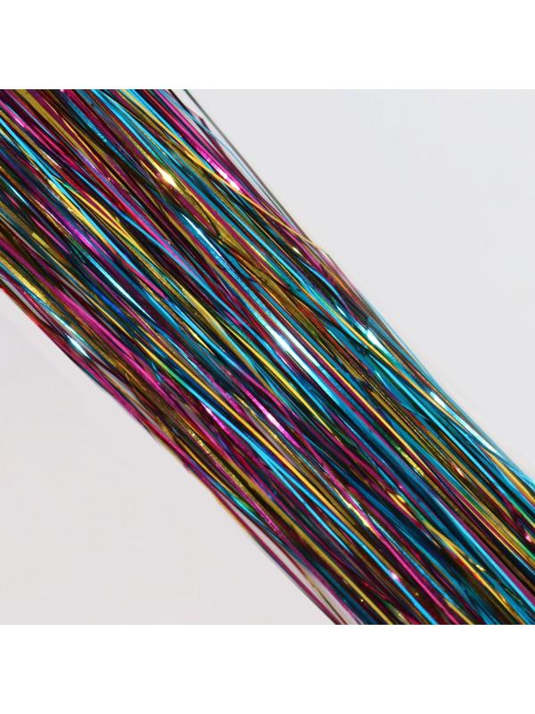 Нити для волос, блестящие, 90 см, цвет МИКС