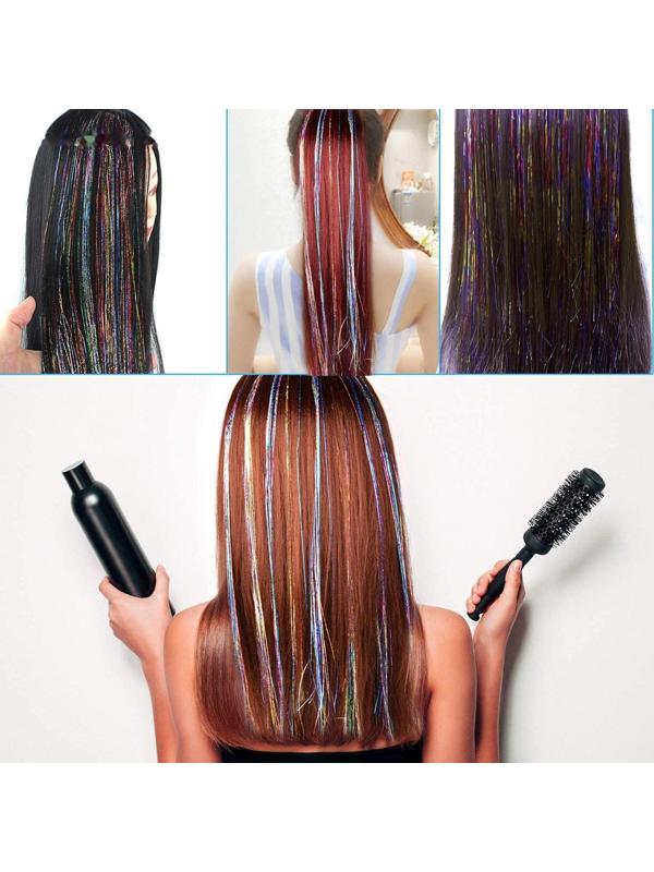 Нити для волос, блестящие, 90 см, цвет МИКС