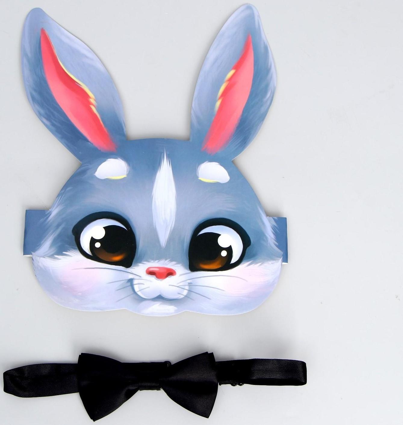 Карнавальный набор «Серый зайчик» (ободок+ бабочка)