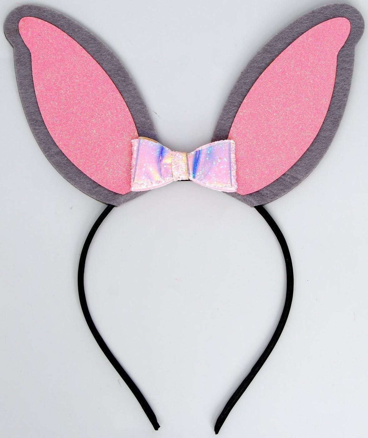 Карнавальный ободок-ушки зайчика «Блестящая»