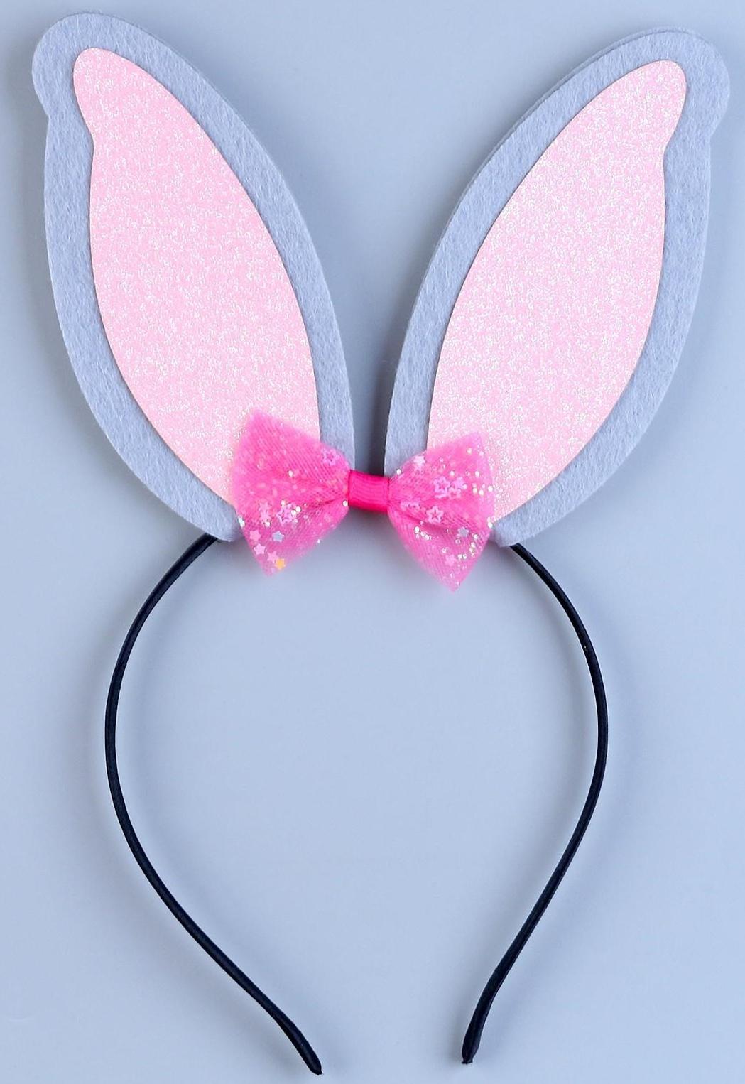 Карнавальный ободок-ушки зайчика «Блестящая»