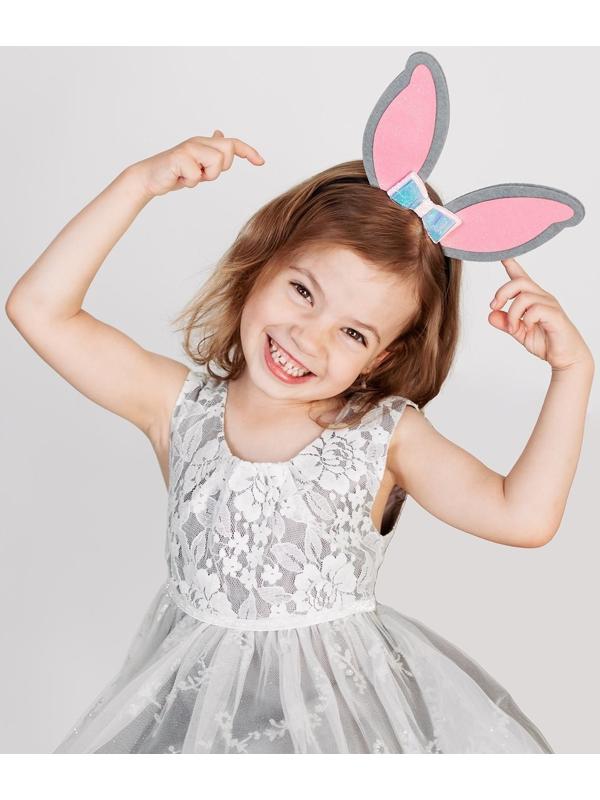 Карнавальный ободок-ушки зайчика «Блестящая»