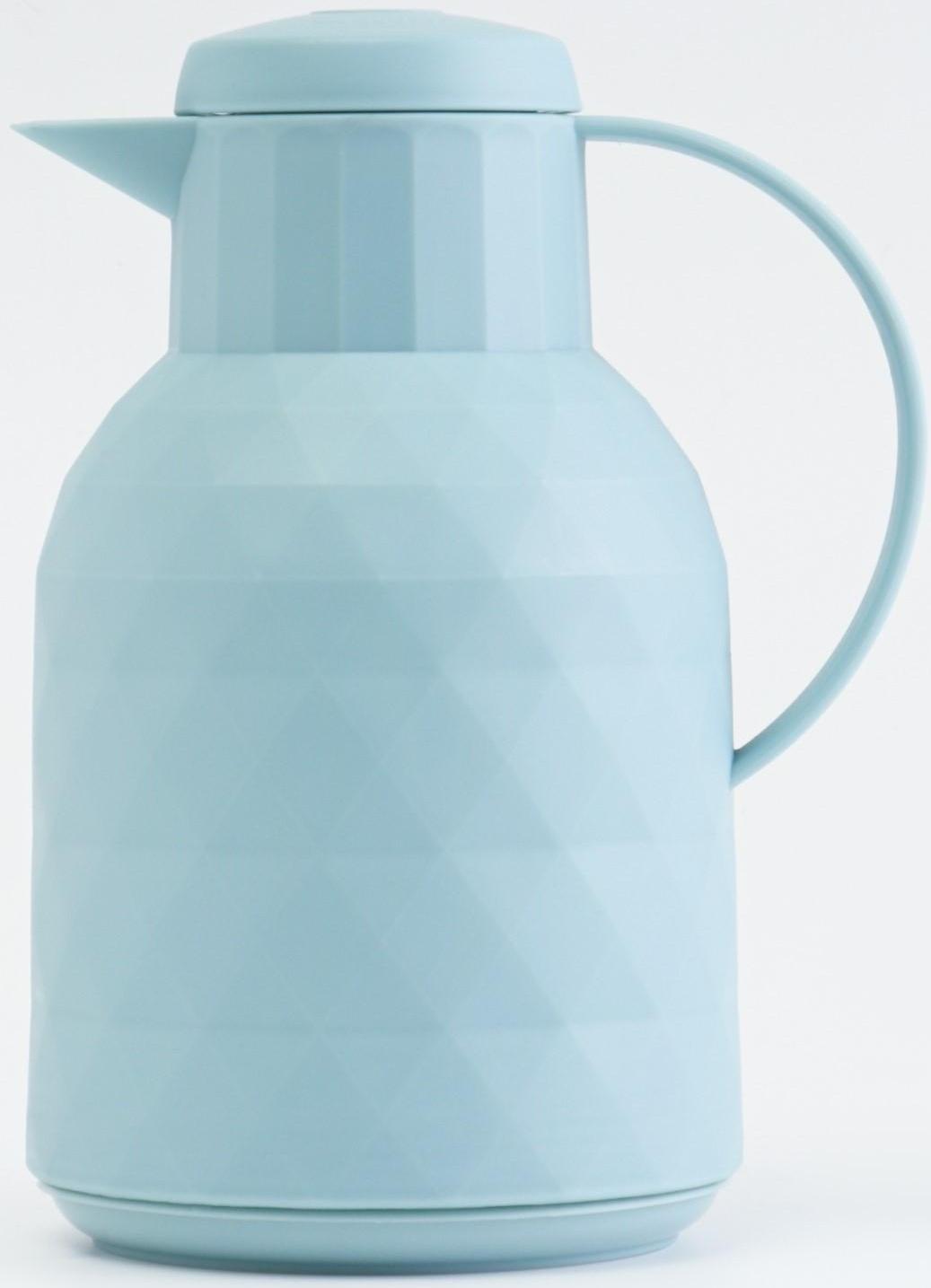Термос-кофейник 1 л, сохраняет тепло 24 ч, стеклянная колба, бирюзовый