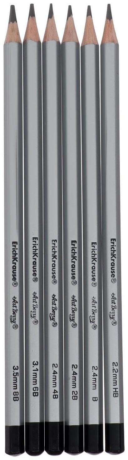 Карандаш чернографитный ErichKrause ArtBerry, шестигранный, ударопрочный, различной твёрдости