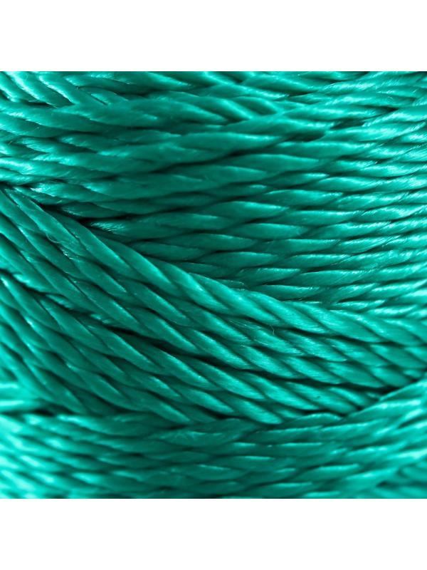 Нить кручёная 3-х прядная полипропиленовая, d=1.1 мм 100 м (зелёная)