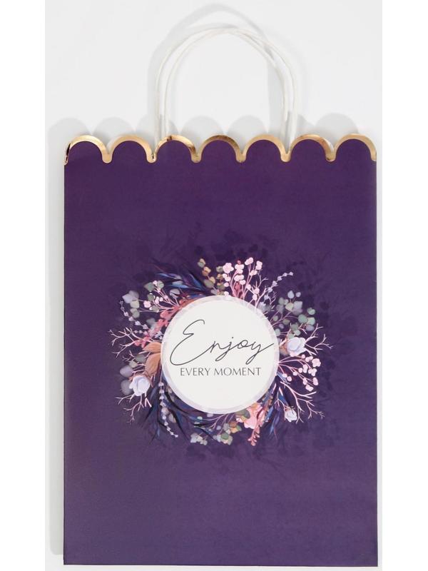 Пакет подарочный крафтовый «Enjoy», 23 × 30 × 12 см