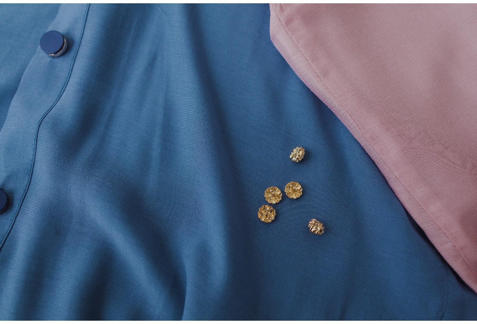 Набор металлических пуговиц на ножке, d = 11 мм, 5 шт, цвет золотой