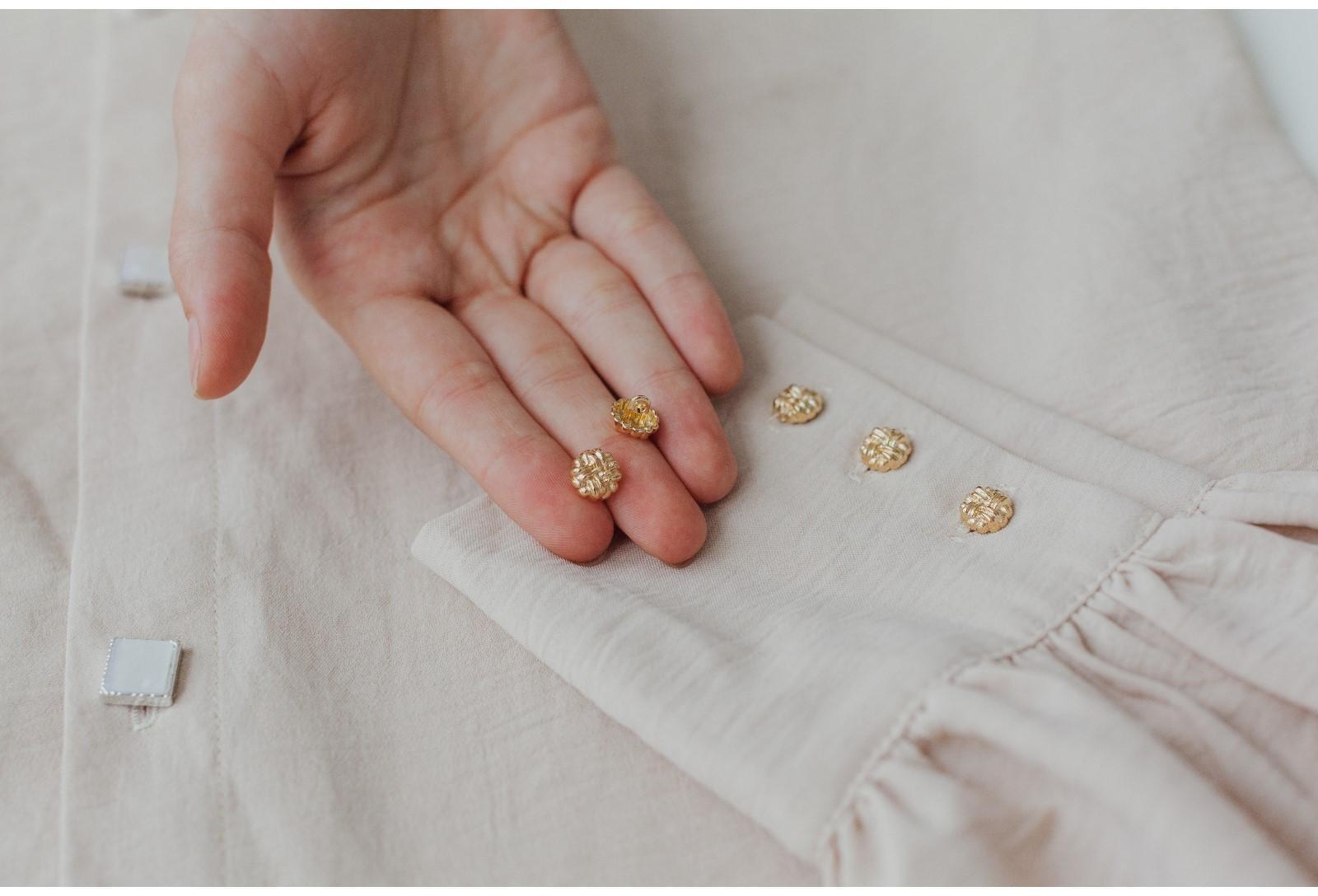 Набор металлических пуговиц на ножке, d = 11 мм, 5 шт, цвет золотой