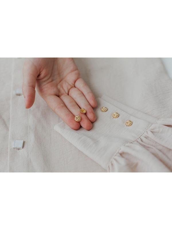 Набор металлических пуговиц на ножке, d = 11 мм, 5 шт, цвет золотой