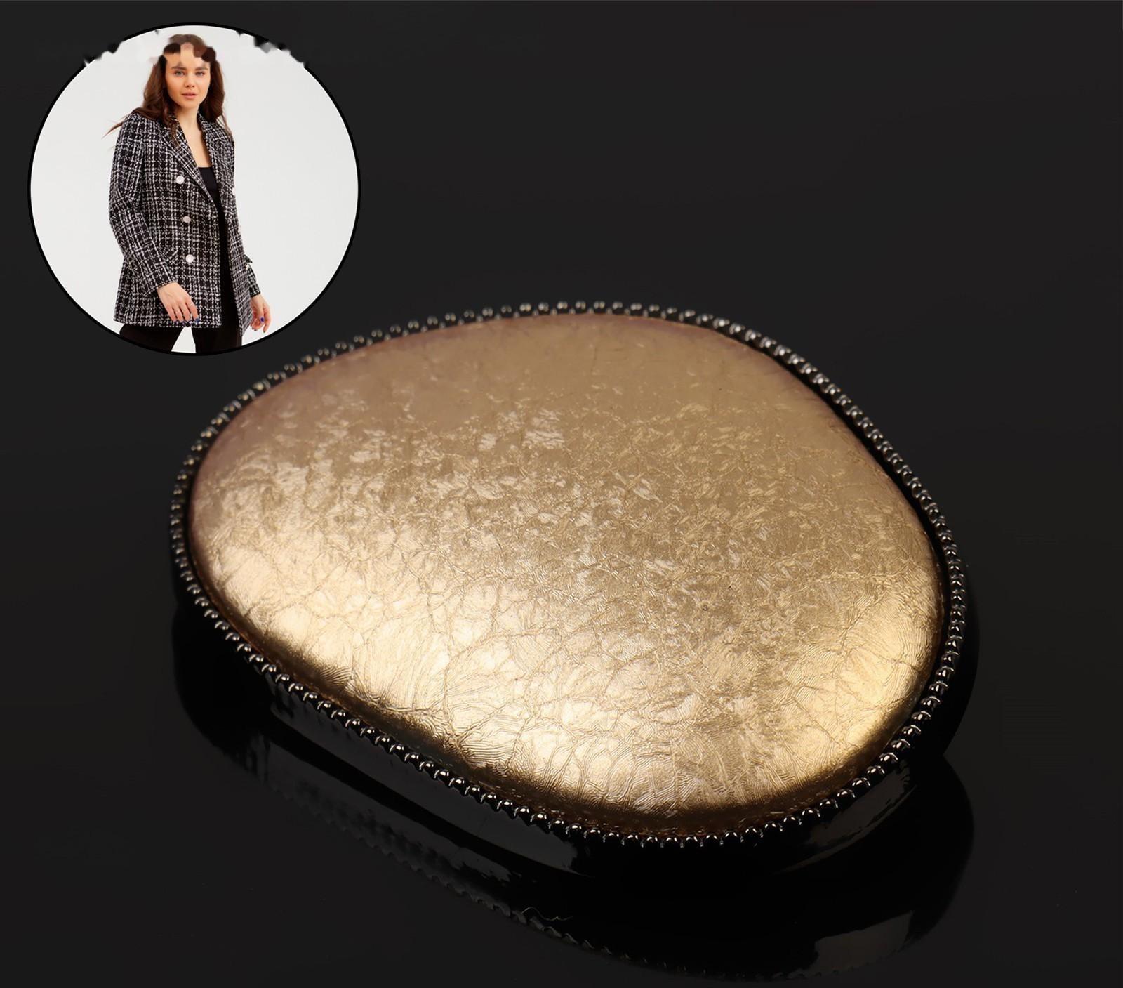 Пуговица металлическая на ножке, декоративная, 30 × 42 мм, цвет золотой