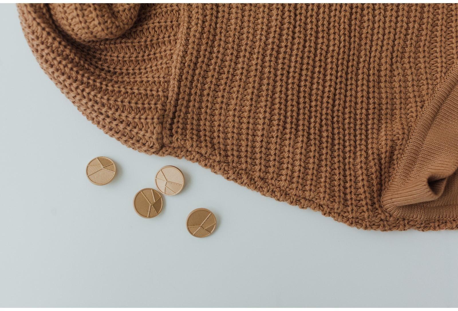 Набор металлических пуговиц на ножке «Геометрия», d = 25 мм, 5 шт, цвет золотой