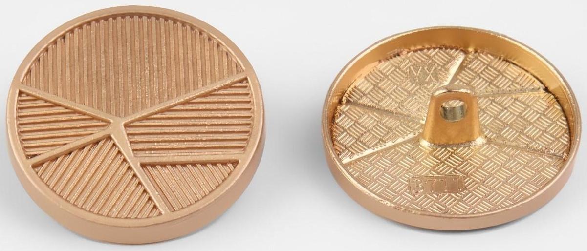 Набор металлических пуговиц на ножке «Геометрия», d = 25 мм, 5 шт, цвет золотой