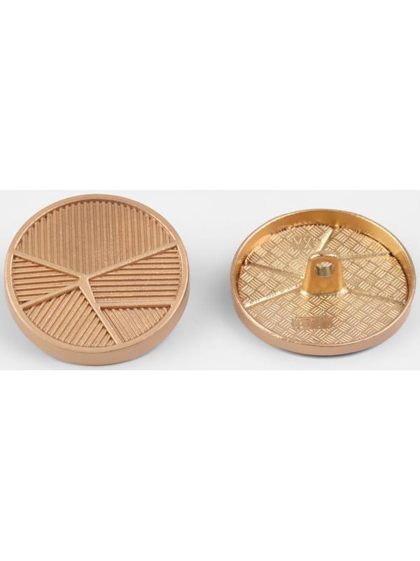 Набор металлических пуговиц на ножке «Геометрия», d = 25 мм, 5 шт, цвет золотой