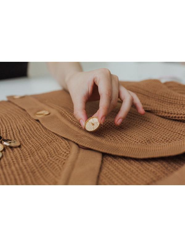 Набор металлических пуговиц на ножке «Геометрия», d = 25 мм, 5 шт, цвет золотой