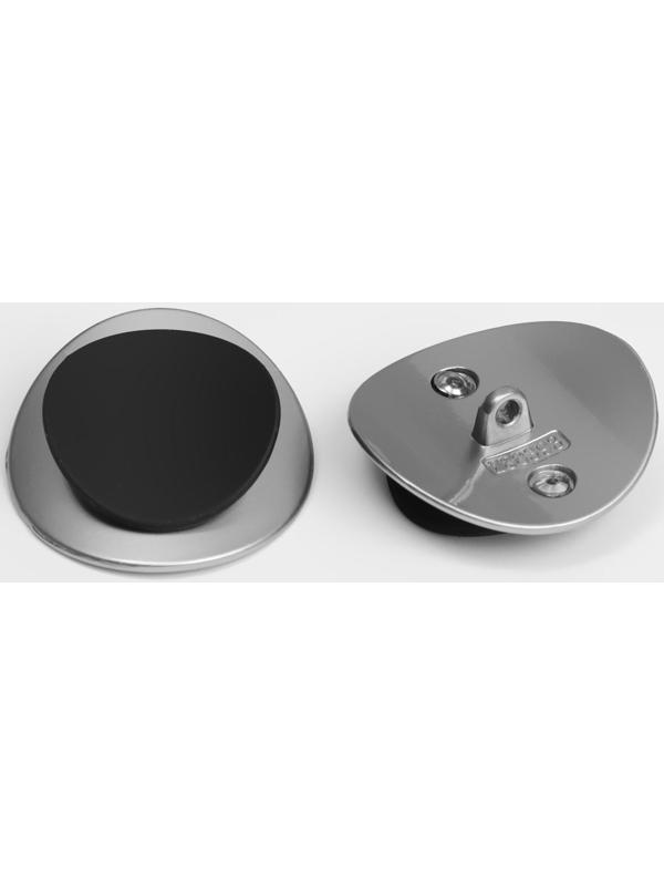 Набор металлических пуговиц на ножке, d = 27 мм, 2 шт, цвет серебряный/чёрный