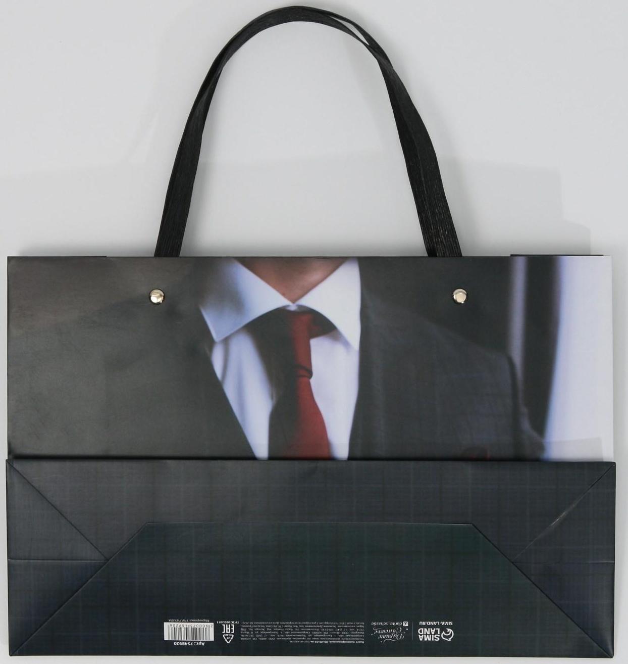 Пакет подарочный «Лучший мужчина», 30 × 20 × 10 см