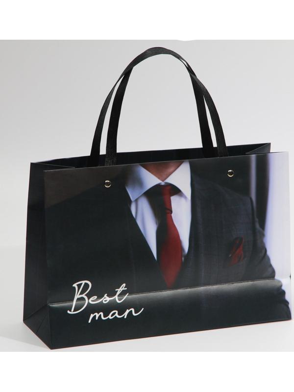 Пакет подарочный «Лучший мужчина», 30 × 20 × 10 см
